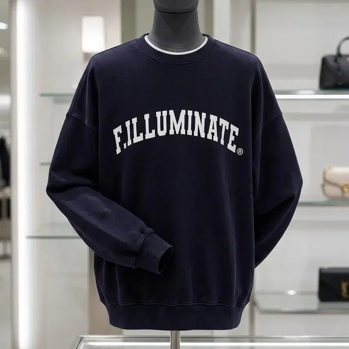 [BUNJANG] F.ILLUMINATE Navy Oversized Sweatshirt / A급/100~105/F.ILLUMINATE 네이비 오버핏 맨투맨 티