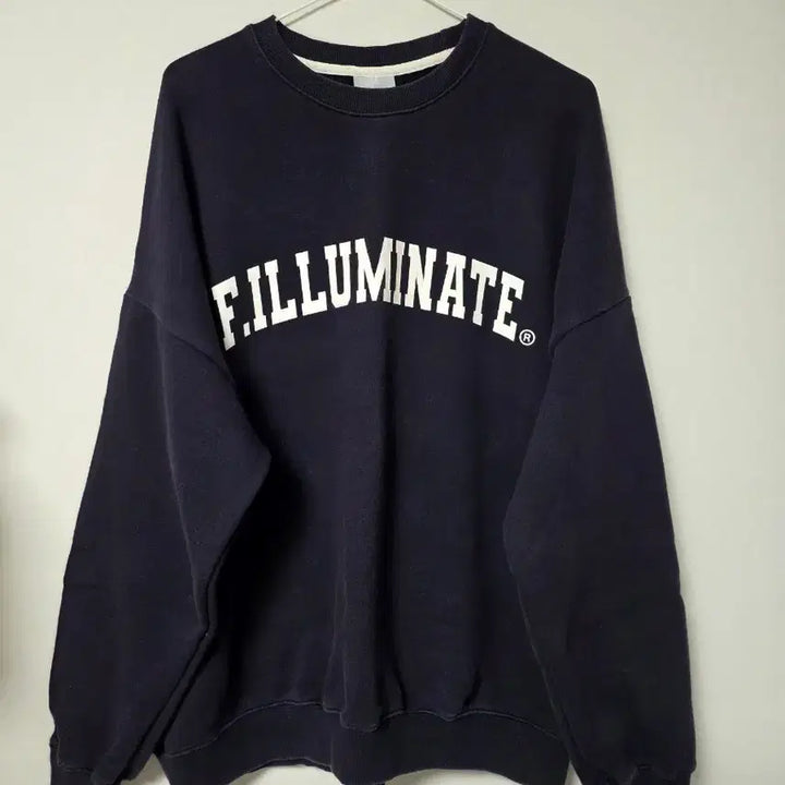 [BUNJANG] F.ILLUMINATE Navy Oversized Sweatshirt / A급/100~105/F.ILLUMINATE 네이비 오버핏 맨투맨 티