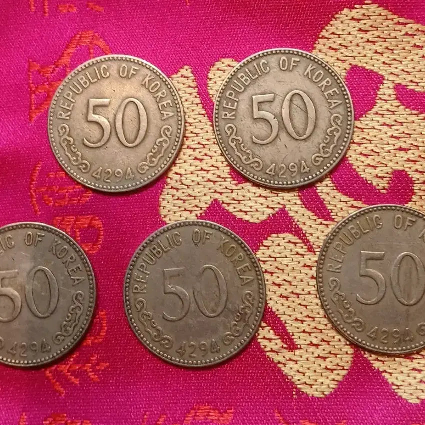 [BUNJANG] South Korean 50 Hwan Coins (4294 Year) - Bundle of 5 / 한국 50환 동전 (4294년) 5개일괄