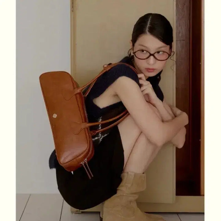 [BUNJANG] Heary Baguette Bag Brown / 히어리 바게트백 브라운