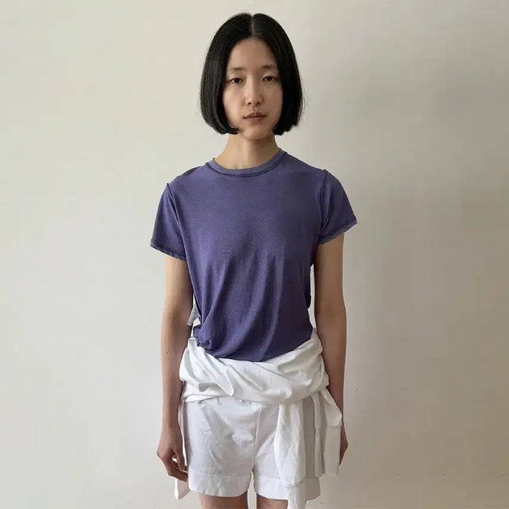 [BUNJANG] Nothing Everthing Knot Shade Tee in Purple / 낫띵에브리띵 knot shade tee in purple