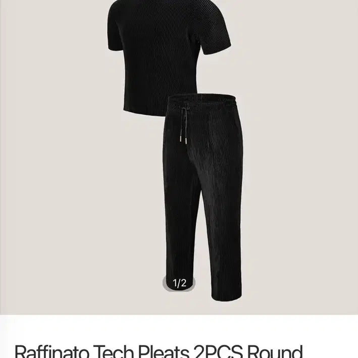 [BUNJANG] Rapinato Pleats 2pc Black Set / 라피나토 플리츠 2pc 블랙 48