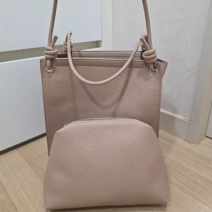 [BUNJANG] Naning9 Cream Beige Shoulder Bag Set / 난닝구 숄더백 새상품