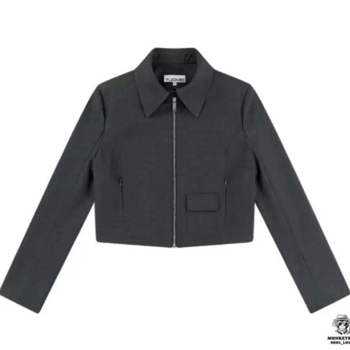 [BUNJANG] Tuomio Ningning Cropped Zipper Jacket Charcoal / 닝닝 착용)뚜오미오 CROPPED ZIPPER JACKET 차콜