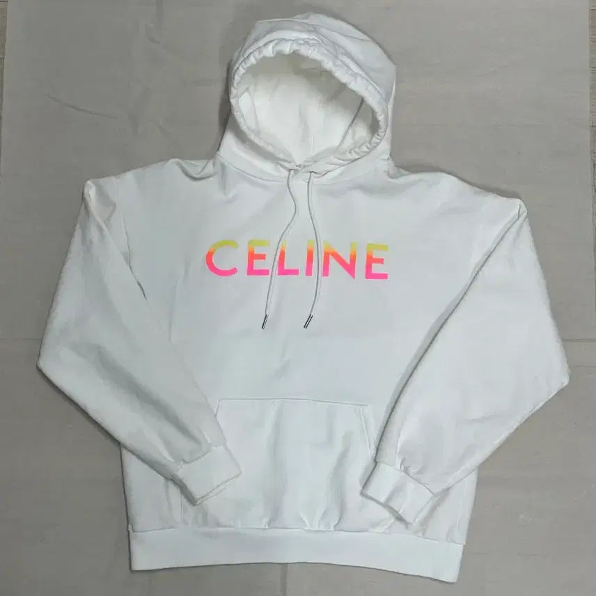 [BUNJANG] Celine Gradient Rainbow Logo Hoodie (M) / 셀린느 그라데이션 레인보우 로고 후드 티셔츠 [m]