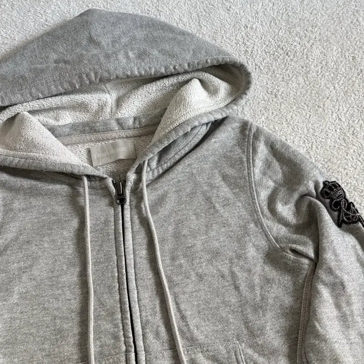 [BUNJANG] Vintage Y2K Gray Glossy Point Hooded Zip-up / 빈티지 y2k 그레이 글로시 포인트 후드집업