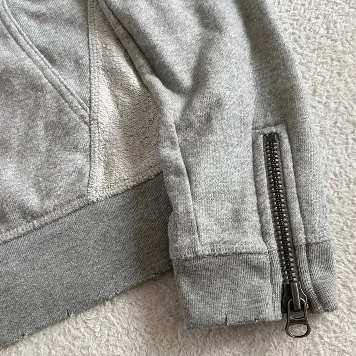 [BUNJANG] Vintage Y2K Gray Glossy Point Hooded Zip-up / 빈티지 y2k 그레이 글로시 포인트 후드집업
