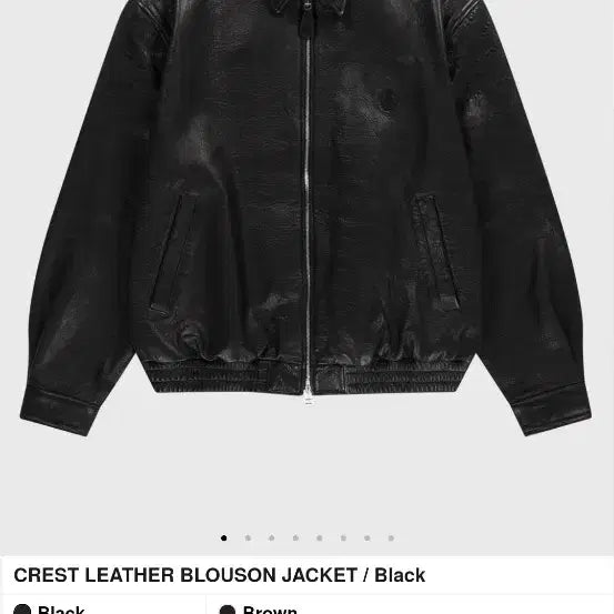 [BUNJANG] Heritagefloss Crest Leather Blouson Jacket / 헤리티지플로스 크레스트 레더 블루종