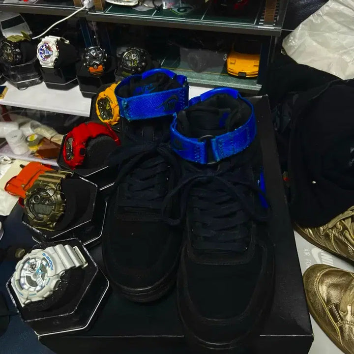 [BUNJANG] Nike Air Force 1 CVS High Black/Royal 1994 Sneakers / 미품 나이키 에어포스1 cvs 하이 검파 1994년 270