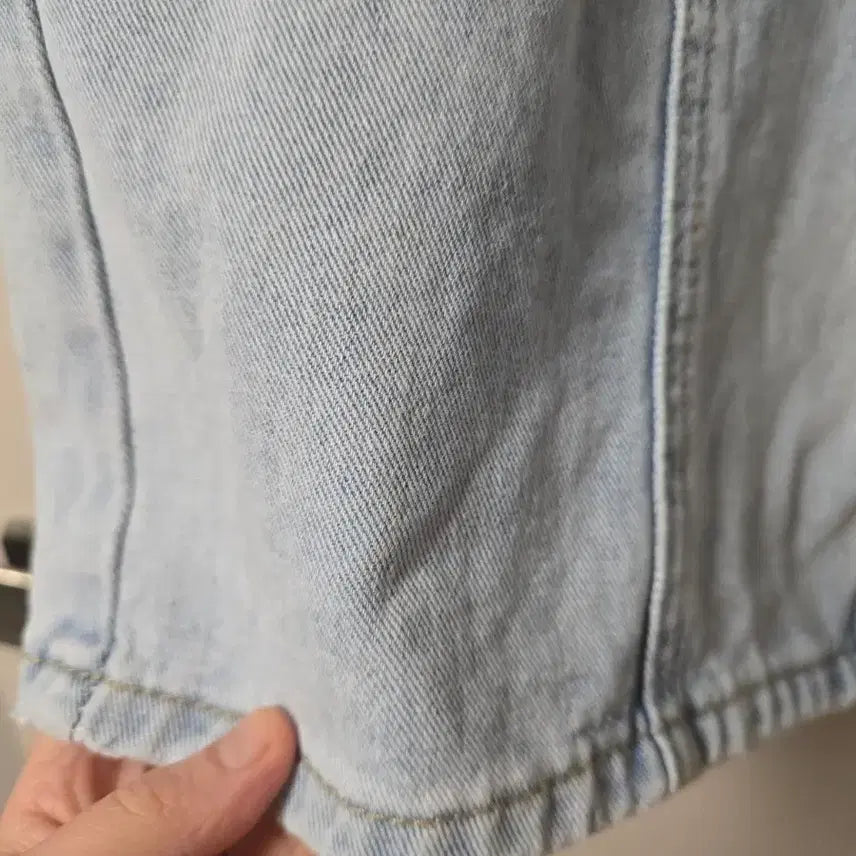 [BUNJANG] Recob Belted Light Wash Denim Long Skirt / 레코브 벨티드 언청 데님 롱스커트