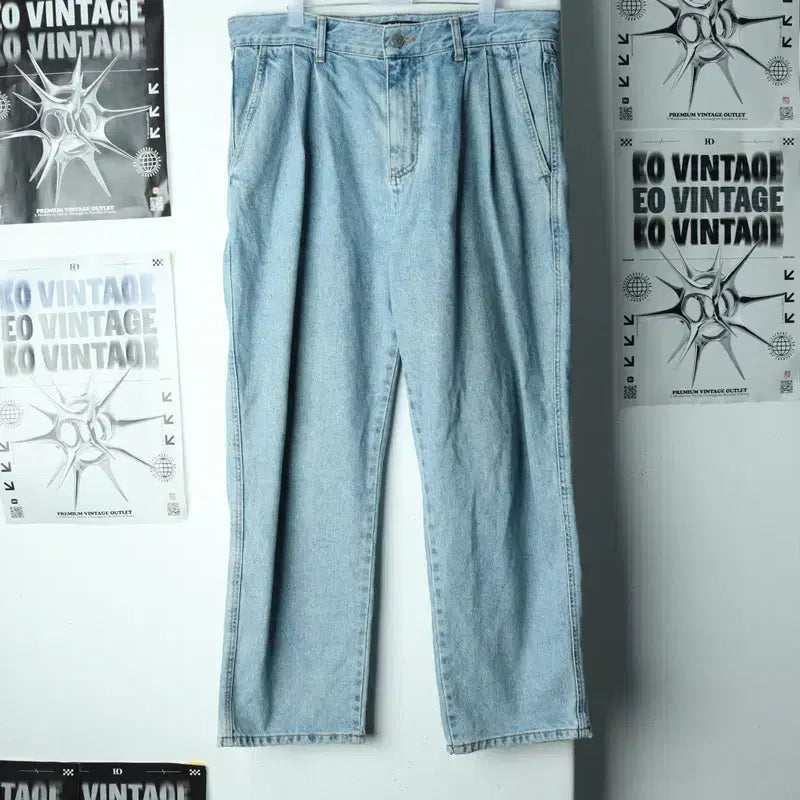 [BUNJANG] Roadzone Gray Straight Fit Denim Jeans / (L-XL) 로드존그레이 청바지 데님 일자핏 연청 아메카지-24A6