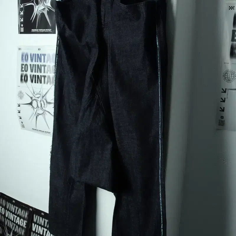 [BUNJANG] Whitebox Gallery Sarouel Baggy Jeans / (M-L) 화이트박스갤러리 청바지 데님 사루엘 배기진 부클-24A7