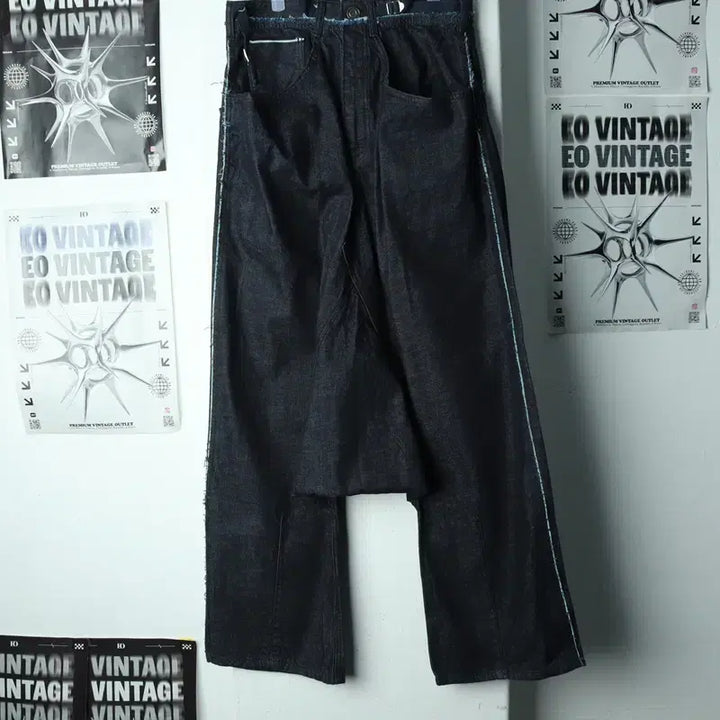 [BUNJANG] Whitebox Gallery Sarouel Baggy Jeans / (M-L) 화이트박스갤러리 청바지 데님 사루엘 배기진 부클-24A7