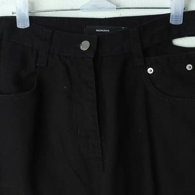 [BUNJANG] W(S) Mongdol Wide Fit Pants Black / W(S) 몽돌 면바지 팬츠 와이드핏 블랙 유니크-24AF