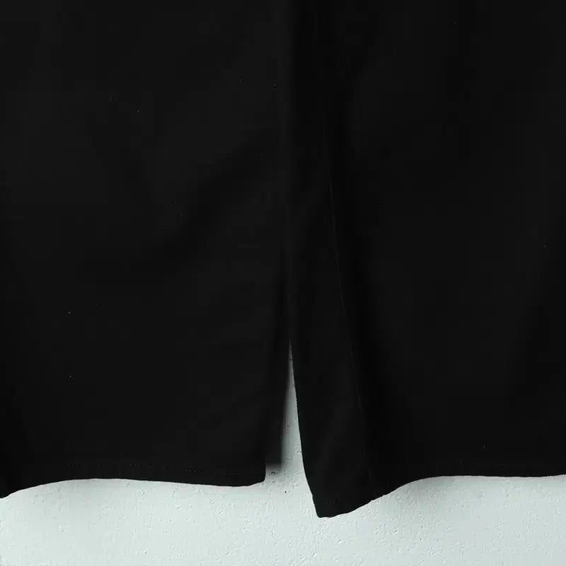 [BUNJANG] W(S) Mongdol Wide Fit Pants Black / W(S) 몽돌 면바지 팬츠 와이드핏 블랙 유니크-24AF