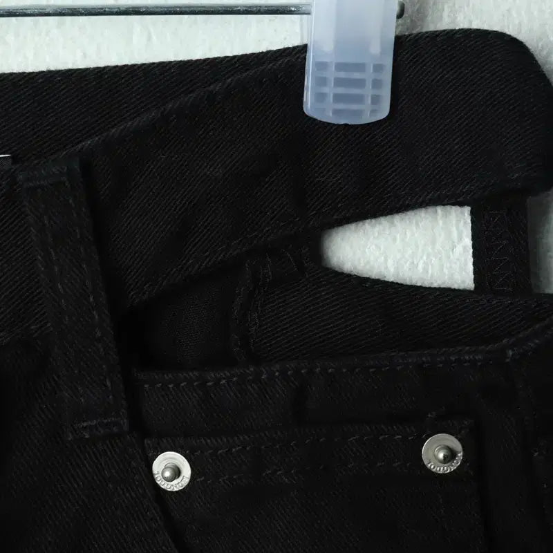 [BUNJANG] W(S) Mongdol Wide Fit Pants Black / W(S) 몽돌 면바지 팬츠 와이드핏 블랙 유니크-24AF