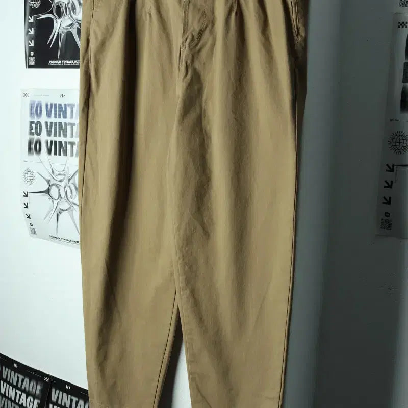 [BUNJANG] Vintage Beige Belted Cotton Pants / (2XL) 브랜드빈티지 면바지 팬츠 빅사이즈 벨티드 베이지-24B4