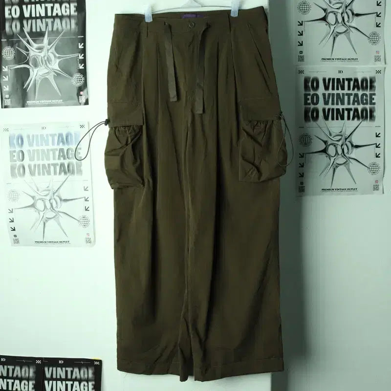 [BUNJANG] Beslow Cotton Cargo Pants / (L-XL) 비슬로우 면바지 팬츠 카고 카키 아메카지-24B5