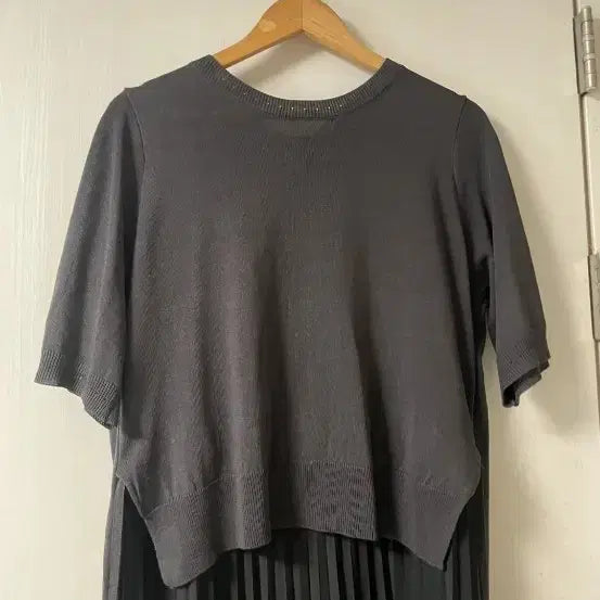 [BUNJANG] Studio Lux Pleated Knit Long Dress / 88사이즈) 브랜드 하객룩 플리츠 니트 롱원피스