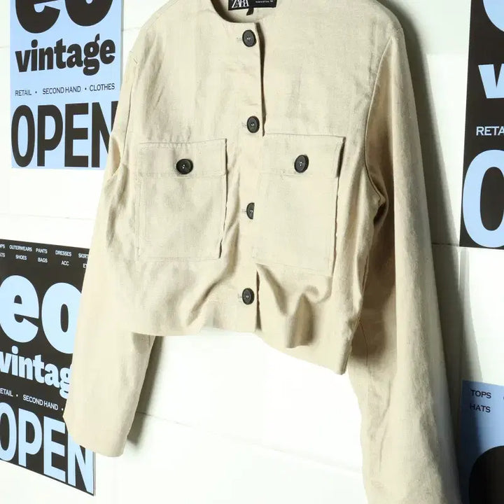 [BUNJANG] ZARA Linen Windbreaker Jacket / W(M-L) 자라 집업 바람막이 점퍼자켓 린넨 마 베이지-17B85
