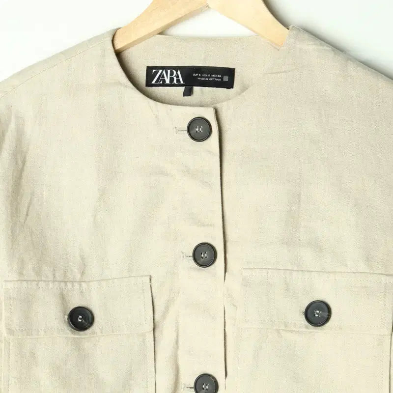 [BUNJANG] ZARA Linen Windbreaker Jacket / W(M-L) 자라 집업 바람막이 점퍼자켓 린넨 마 베이지-17B85