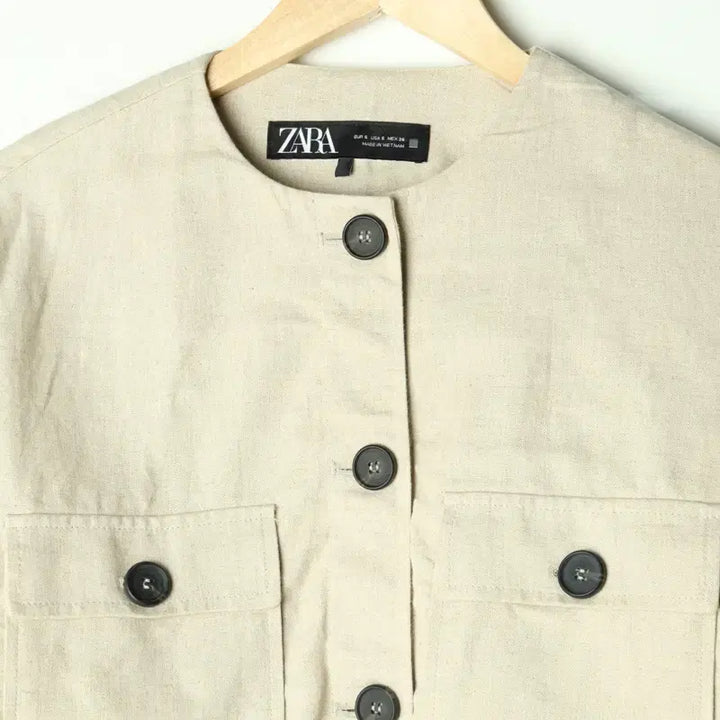 [BUNJANG] ZARA Linen Windbreaker Jacket / W(M-L) 자라 집업 바람막이 점퍼자켓 린넨 마 베이지-17B85