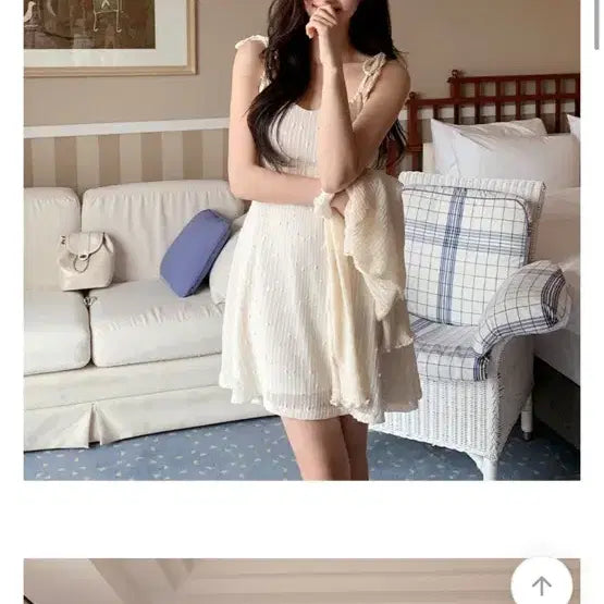 [SOLD OUT] 아뜨랑스 블랑쉬 미니 나시 쉬폰 원피스 휴양지 원피스