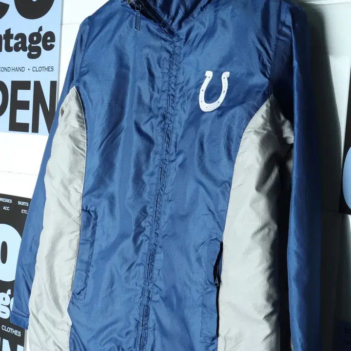 [BUNJANG] NFL Windbreaker Jacket / (M-L) 엔에프엘 집업 바람막이 점퍼자켓 블루 올드스쿨-17B9B