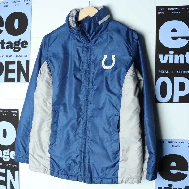 [BUNJANG] NFL Windbreaker Jacket / (M-L) 엔에프엘 집업 바람막이 점퍼자켓 블루 올드스쿨-17B9B