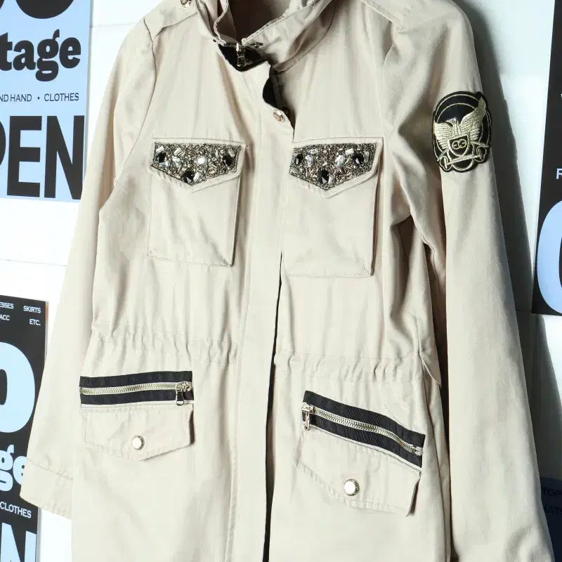[BUNJANG] W(M) Egoist Windbreaker Jacket Beige / W(M) 에고이스트 집업 바람막이 점퍼자켓 야상 베이지 비즈-17BAB