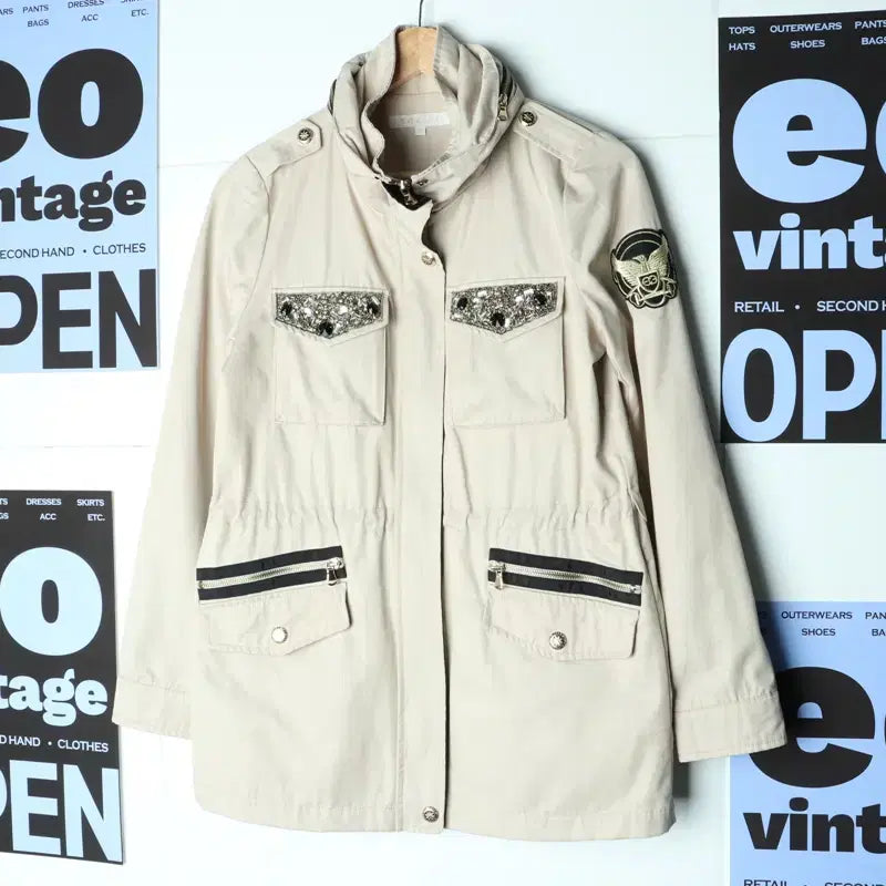 [BUNJANG] W(M) Egoist Windbreaker Jacket Beige / W(M) 에고이스트 집업 바람막이 점퍼자켓 야상 베이지 비즈-17BAB