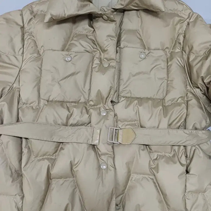 [BUNJANG] SYSTEM Quilted Belted Padded Jumper Khaki / SYSTEM 퀼팅 벨트 패딩 점퍼 카키