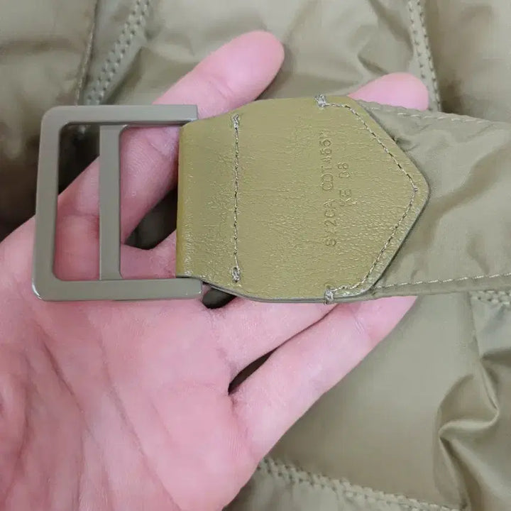 [BUNJANG] SYSTEM Quilted Belted Padded Jumper Khaki / SYSTEM 퀼팅 벨트 패딩 점퍼 카키