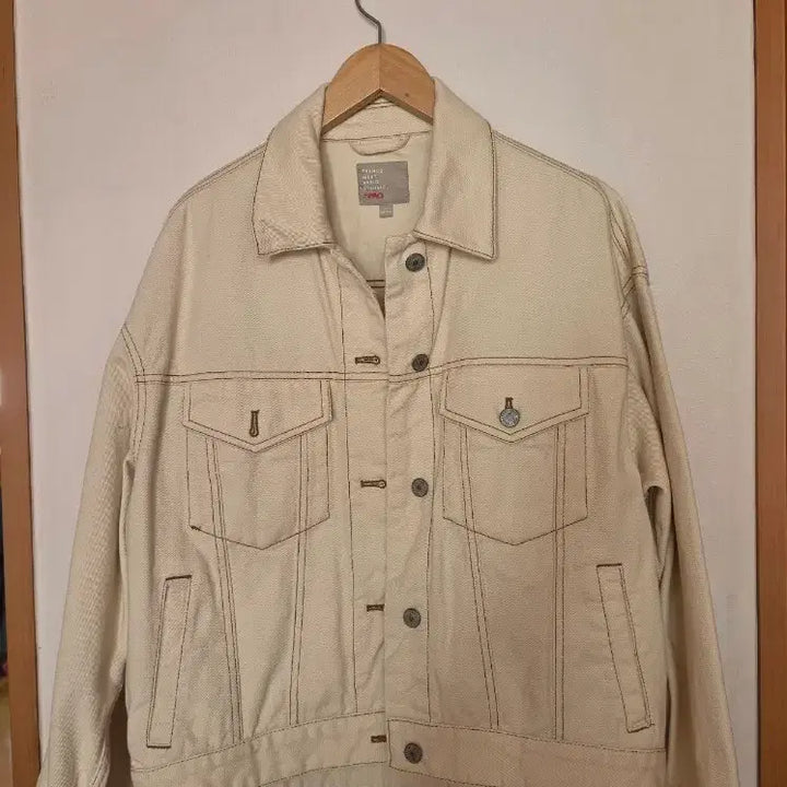 [BUNJANG] SPAO Ivory Denim Jacket / SPAO 스파오 아이보리 데님 자켓