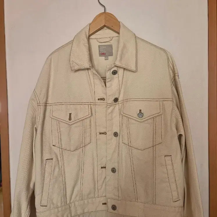 [BUNJANG] SPAO Ivory Denim Jacket / SPAO 스파오 아이보리 데님 자켓