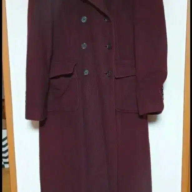 [SOLD OUT] 버건디 더블 롱 코트