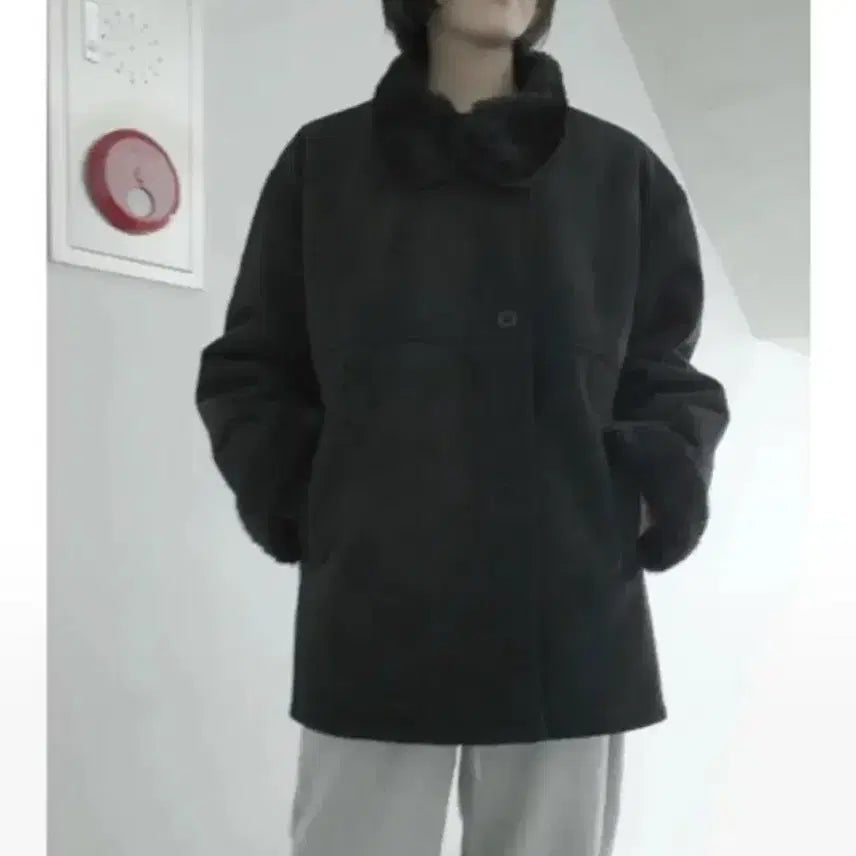 [BUNJANG] 애프터먼데이 빈티지 하이넥 무스탕 / 애프터먼데이 빈티지 하이넥 무스탕