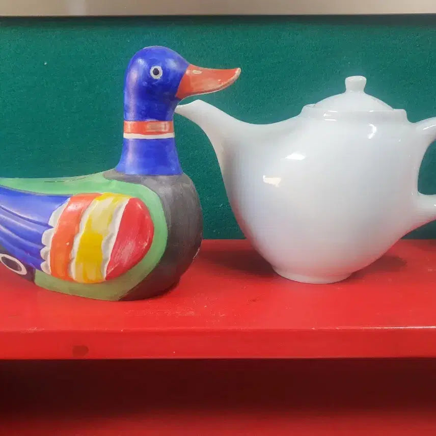 [BUNJANG] Vintage Ceramic Geese and Baekhwajoo Bottle Set / 도자기 기러기 은행소품백화주병 빈티지 인테리어소품용