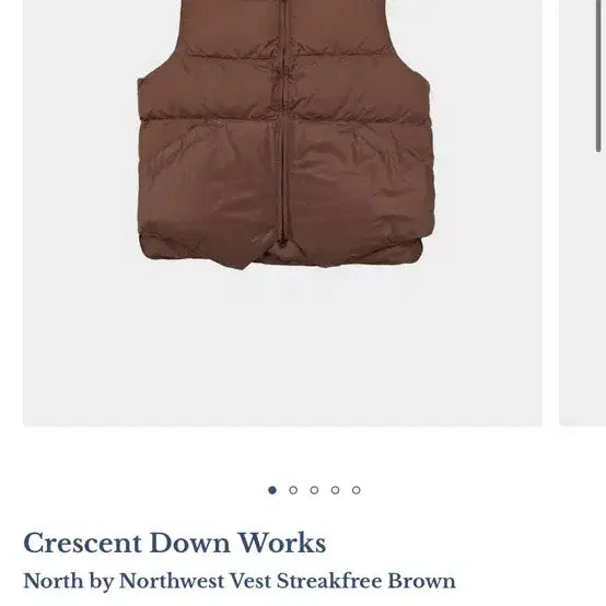 [BUNJANG] Crescent Down Works Padded Vest Brown M / 크레센트 다운 웍스 패딩베스트 브라운 m
