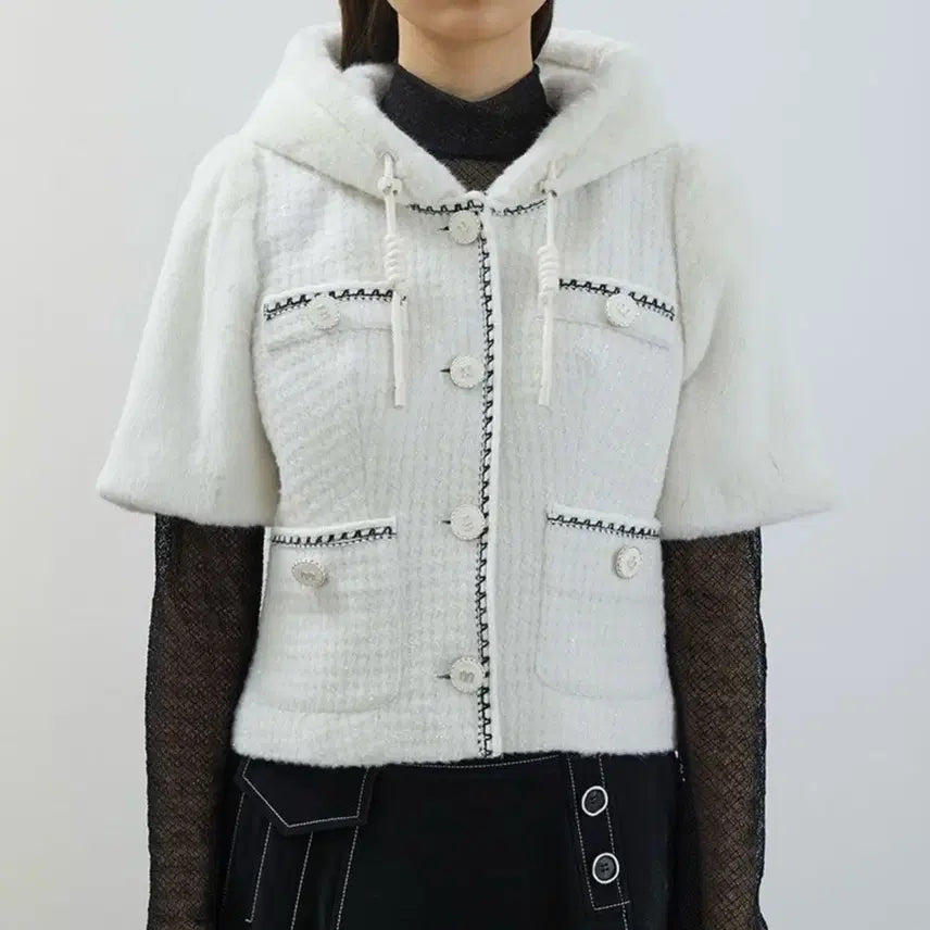 [SOLD OUT] 에고이스트 페이크퍼 믹스 크롭 자켓