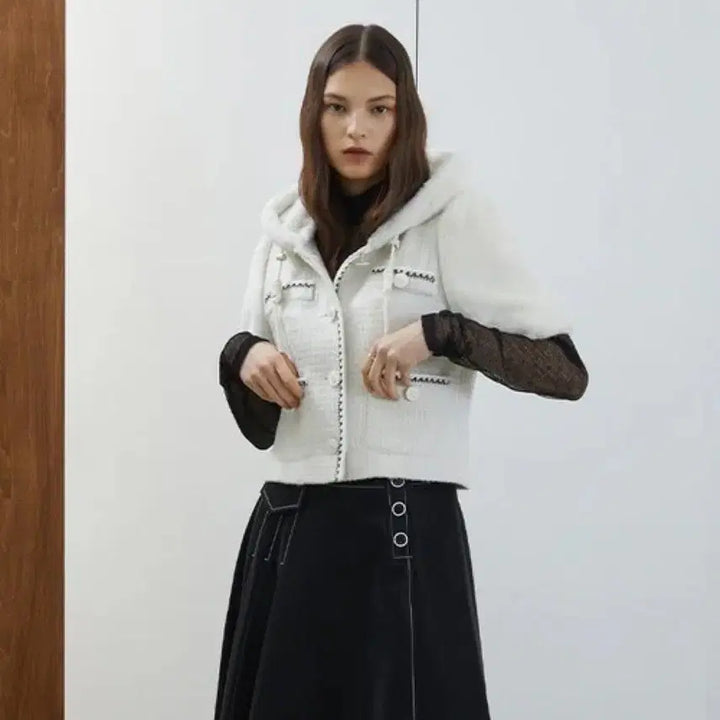 [SOLD OUT] 에고이스트 페이크퍼 믹스 크롭 자켓