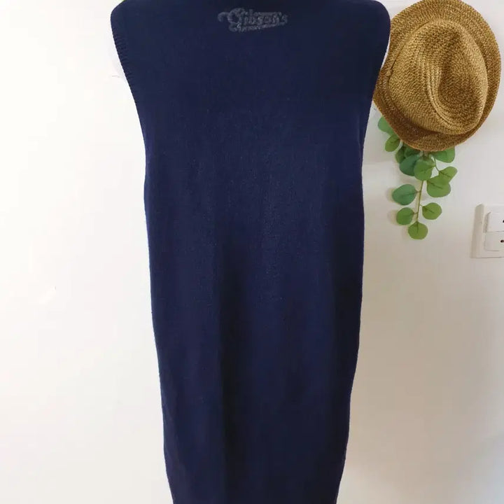 [BUNJANG] Thursday Island 21SS Pocket Long Knit Vest Navy / 써스데이아일랜드 21SS 포켓 롱니트베스트 55 네이비