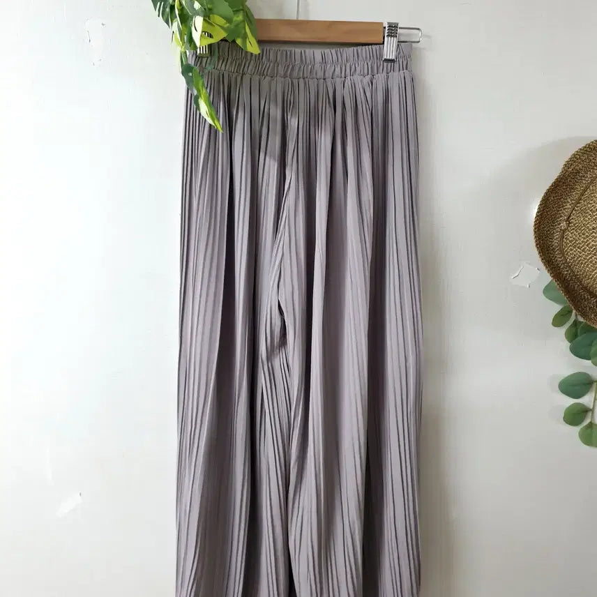 [BUNJANG] Envy Plus Pleated Wide Pants / 엔바이플러스 55~99 플리츠 와이드팬츠 연보랏빛그레이 F