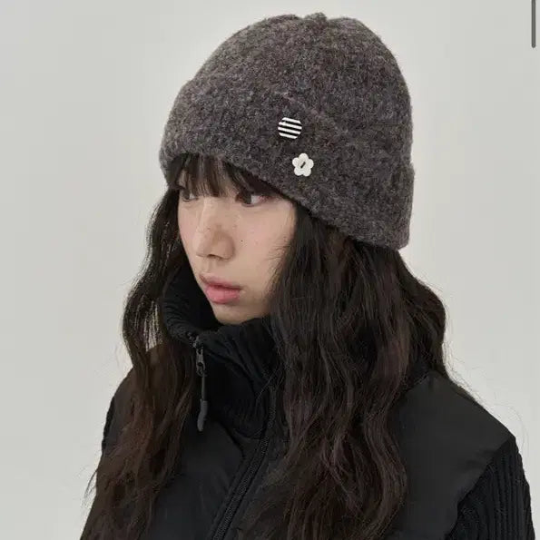 [BUNJANG] Topiwoman Button Point Beanie / 토피우먼 버튼 포인트 비니