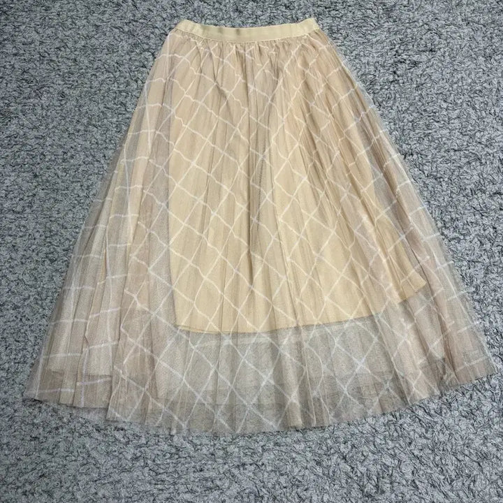 [BUNJANG] Clovis Tool Beige Grid Pattern Skirt / 클로비스 툴 스커트