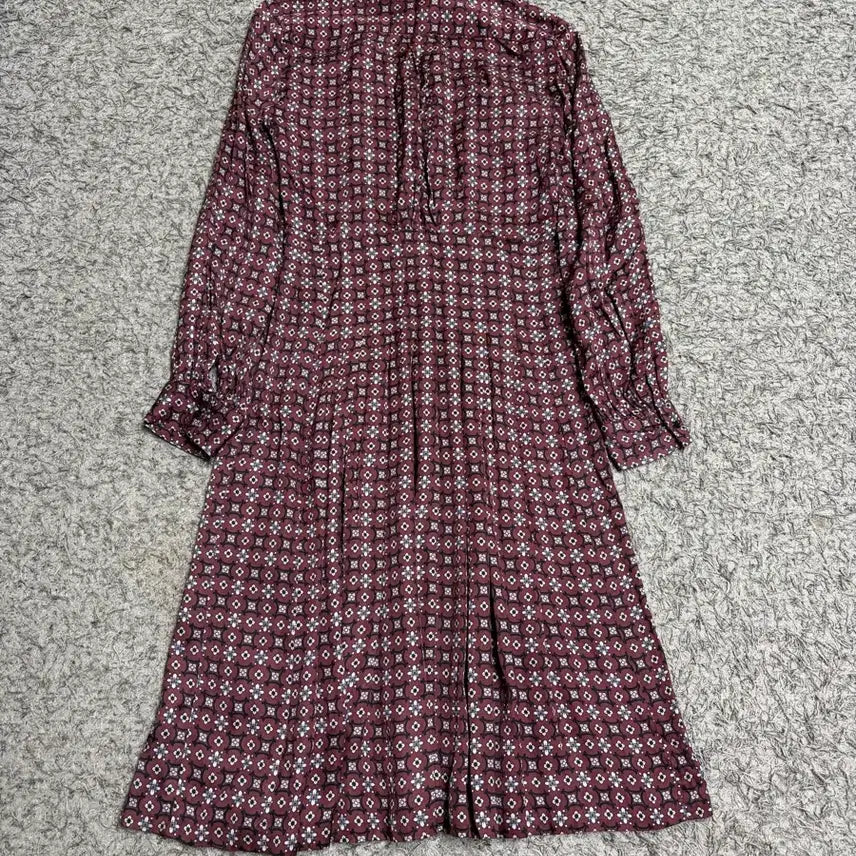 [BUNJANG] Sandro Floral Print Burgundy Dress / 산드로 버건디 플로럴 원피스