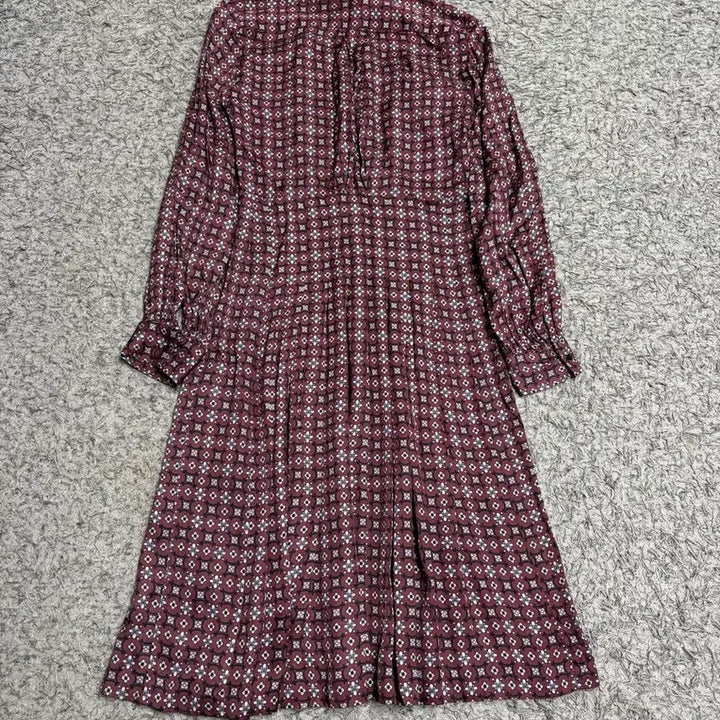 [BUNJANG] Sandro Floral Print Burgundy Dress / 산드로 버건디 플로럴 원피스