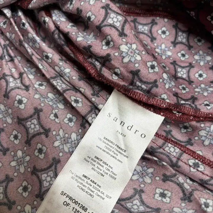 [BUNJANG] Sandro Floral Print Burgundy Dress / 산드로 버건디 플로럴 원피스