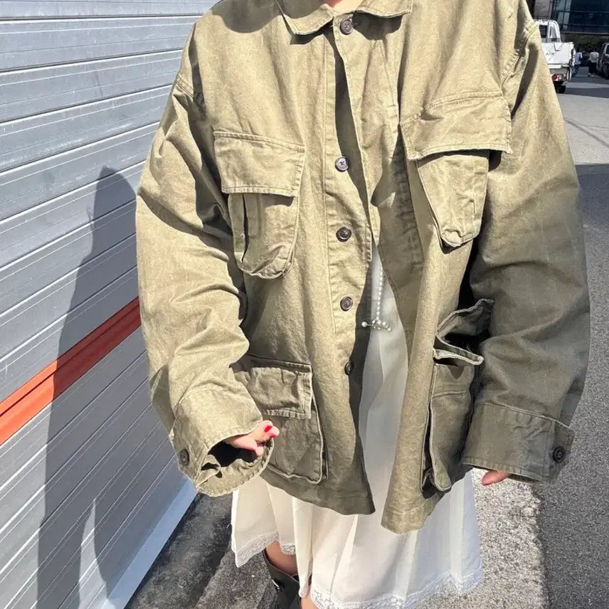 [BUNJANG] Vintage Harley-Davidson Logo Work Jacket / 빈티지 야상 워크자켓