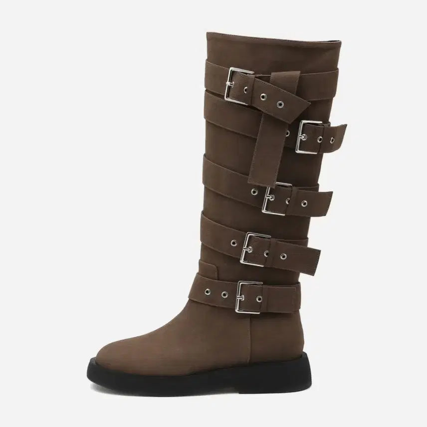 [BUNJANG] Salt and Chocolate Mud 240 Round Toe Belted Long Boots / (새제품) 머드 240 솔트앤초콜릿 라운드 토 벨티드 롱부츠 팝니다